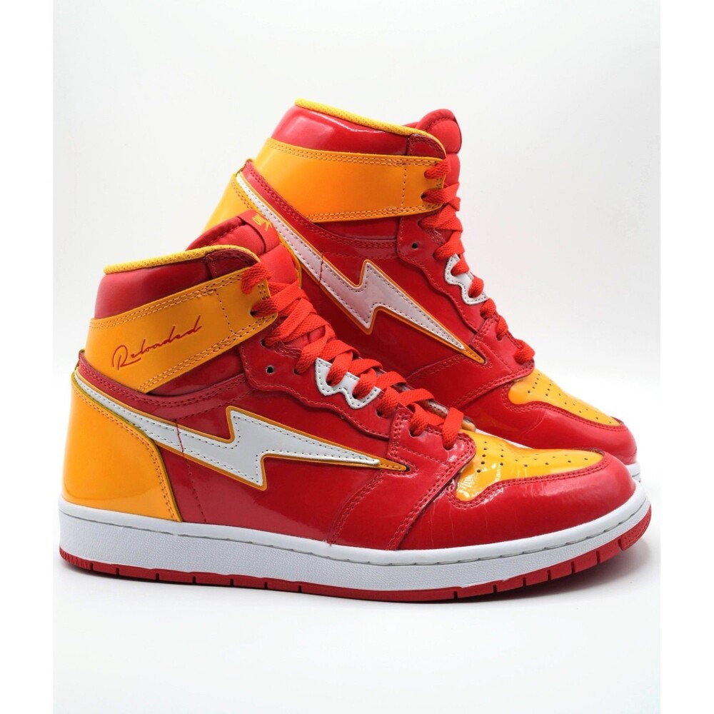 Omi Air Reloaded Zeros High Top Sneakers Red Yellow Men's Size 10.5